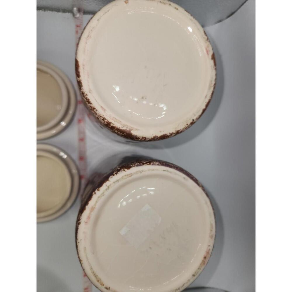 Small Ceramic Canisters With Lids, Purple & Brown - Picture 6 of 13